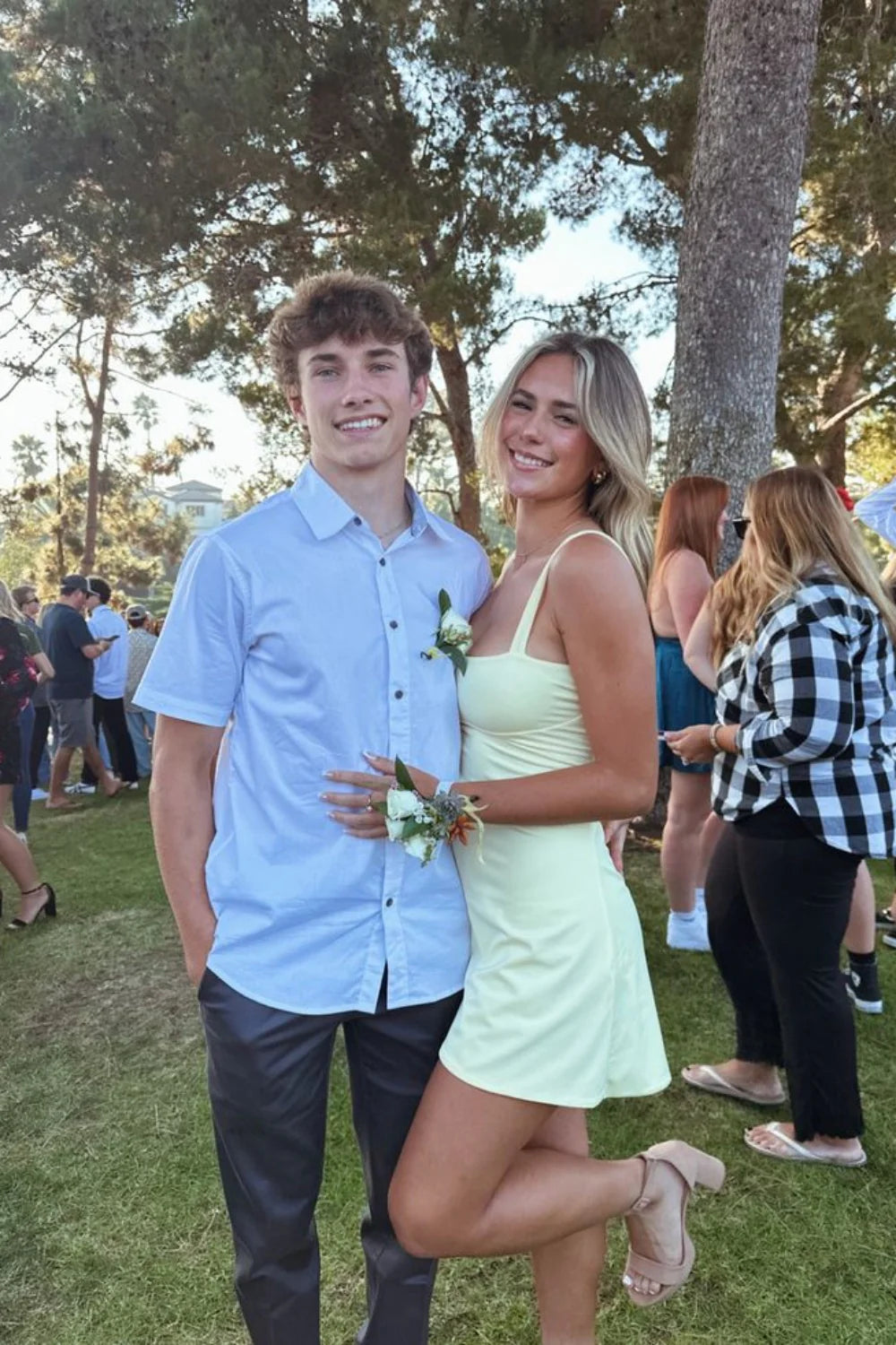 Square Neck Butter A-line Short Full Of Charm Homecoming Dresses