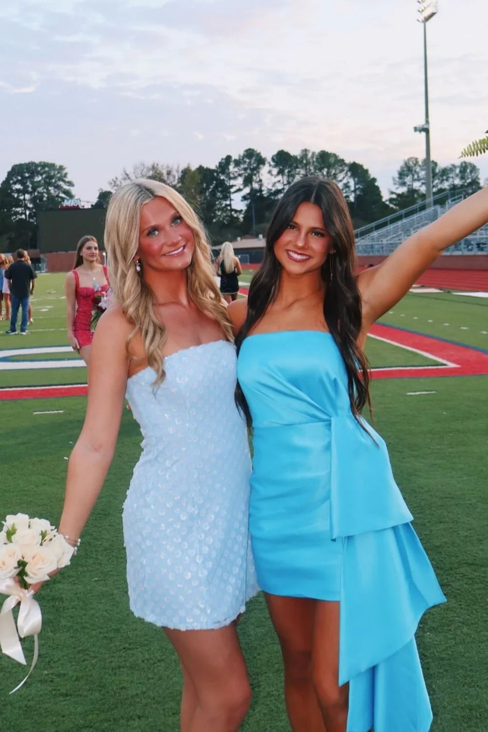 Strapless Blue Drape Bodycon Short Unique Design Full Of Charm Homecoming Dresses