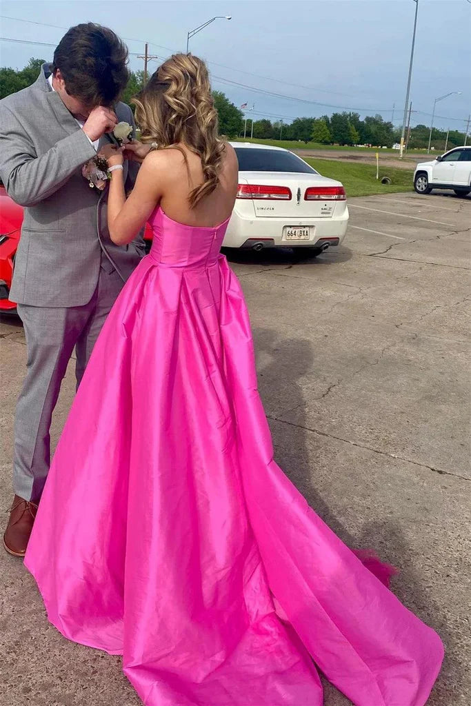 Strapless Sweetheart Corset Bodice A-Line Floor Length Formal Prom Dress