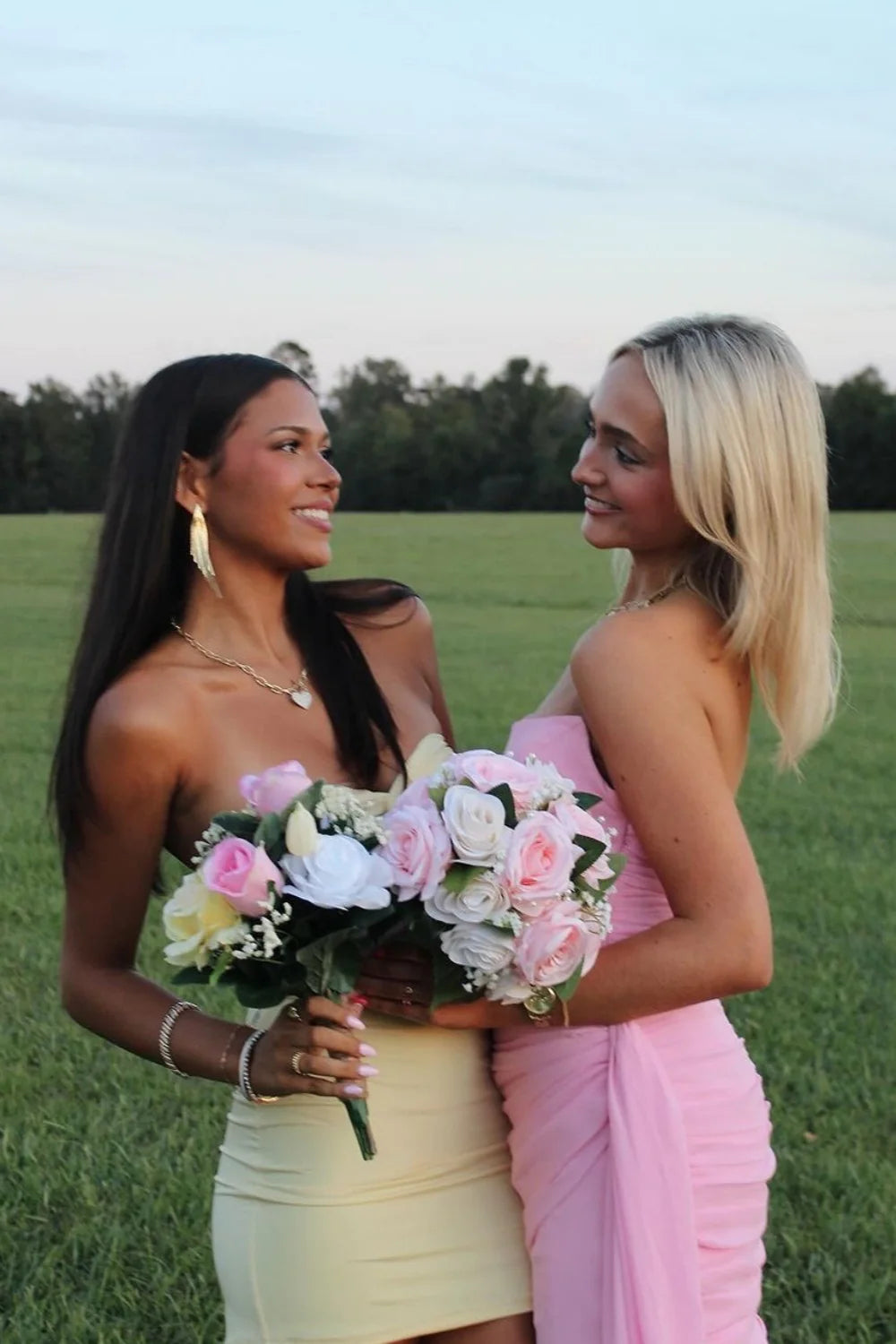 Strapless Yellow Twist Bodycon Short Unique Design Full Of Charm Homecoming Dresses