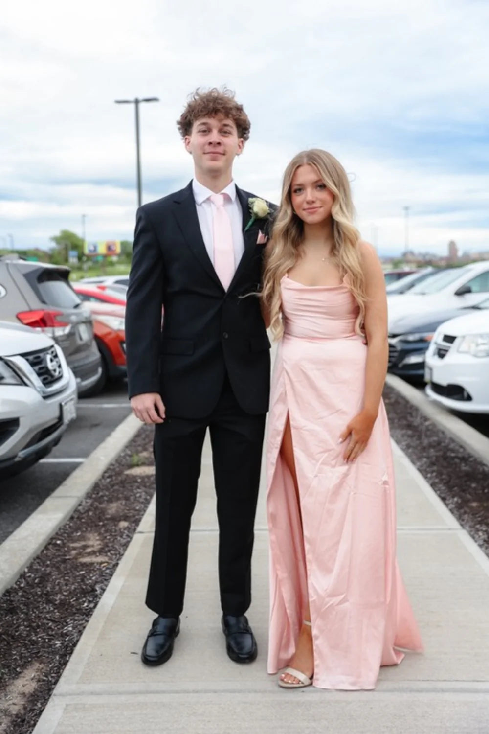 Straps Light Pink Long Unique Design Full Of Charm Prom Dresses