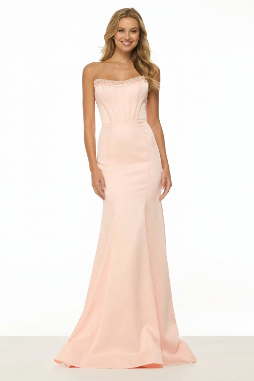 Stunning Satin Mermaid Sweetheart Strapless Lace-Up Back Floor-Length Evening Dresses