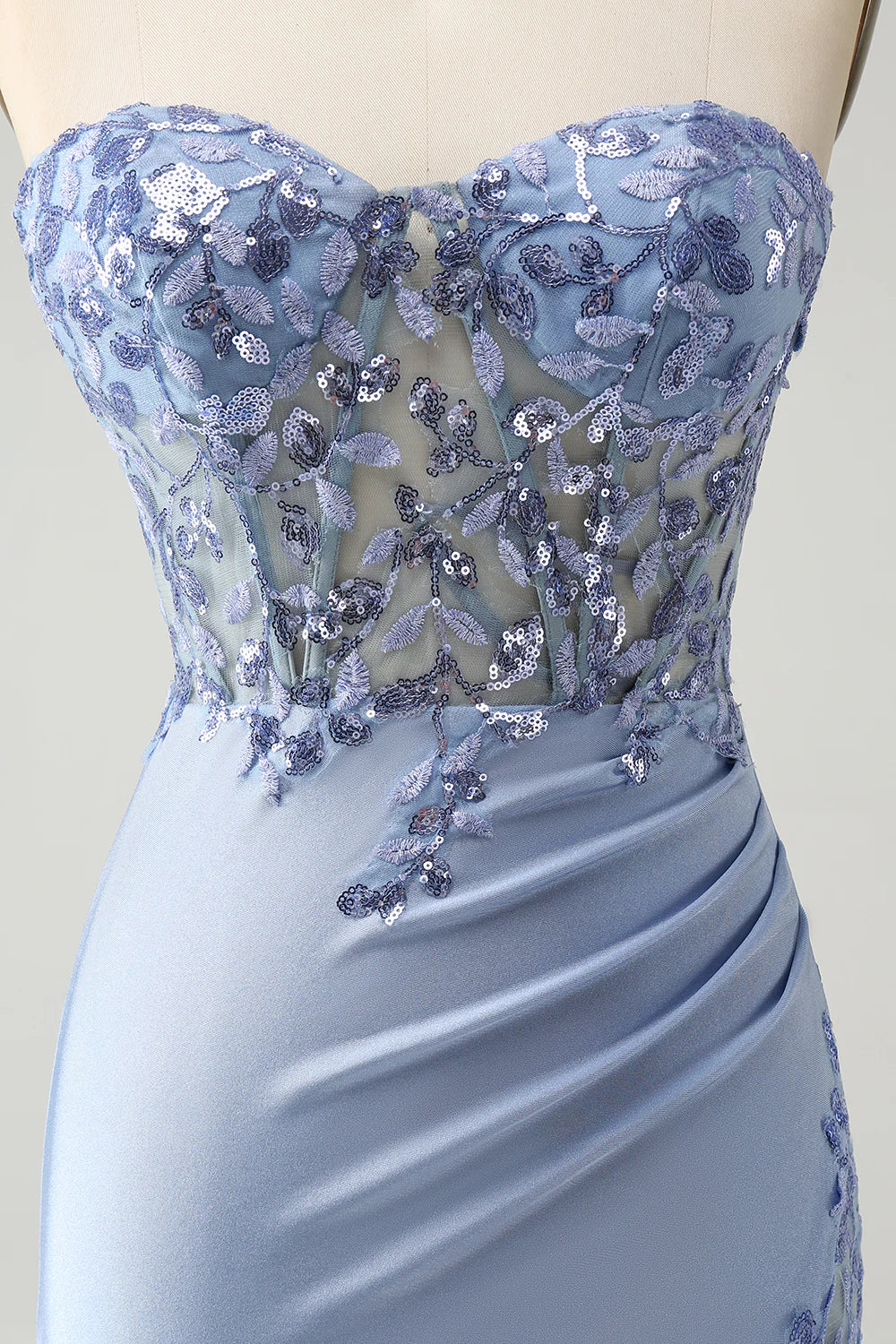 Stylish Lilac Bodycon Sweetheart Corset Short Homecoming Dress with Sequins