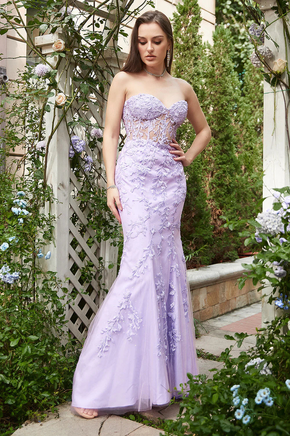 Sweetheart Neck Mermaid Purple Prom Dress With Appliques