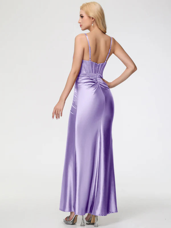 Square Neckline Spaghetti Straps Sleeveless Party Dresses