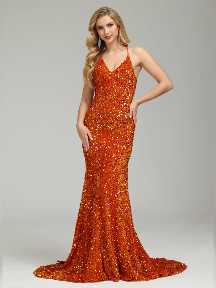 Trumpt Backless Sequin  Unique Design Full Of Charm Prom Dress