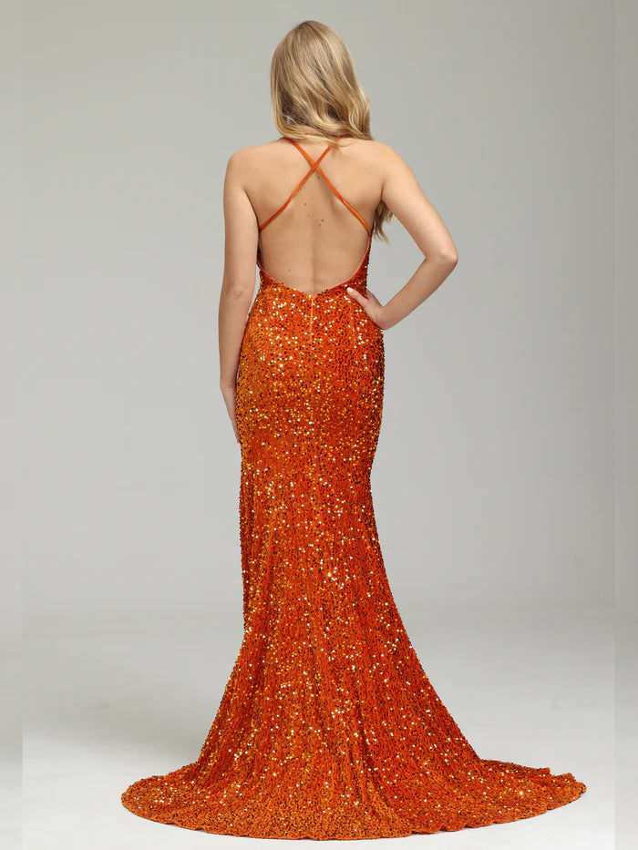 Trumpt Backless Sequin  Unique Design Full Of Charm Prom Dress