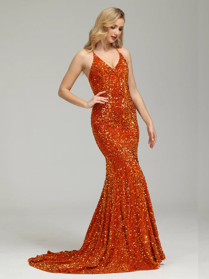 Trumpt Backless Sequin  Unique Design Full Of Charm Prom Dress
