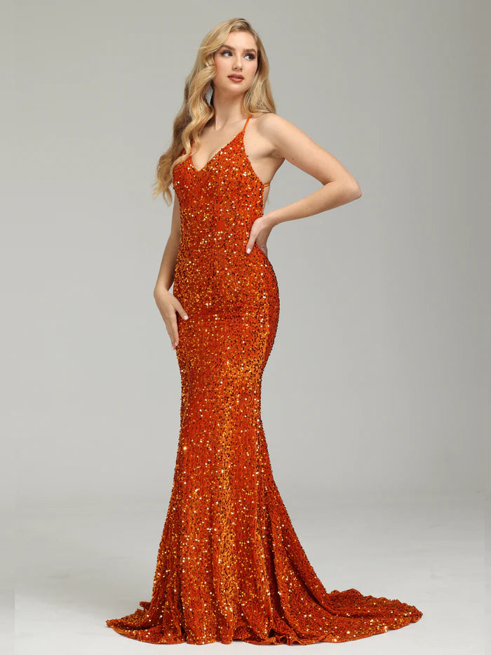 Trumpt Backless Sequin  Unique Design Full Of Charm Prom Dress