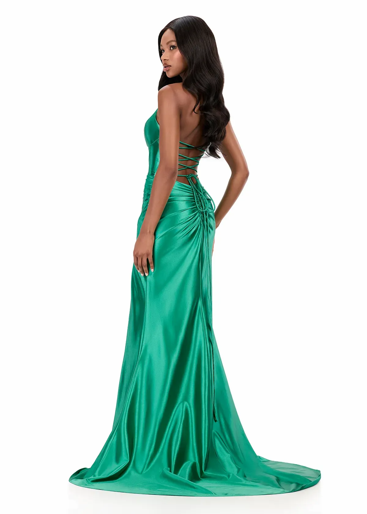 Vibrant Mermaid Halter Neck Sleeveless Lace-Up Back Floor-Length Evening Dress