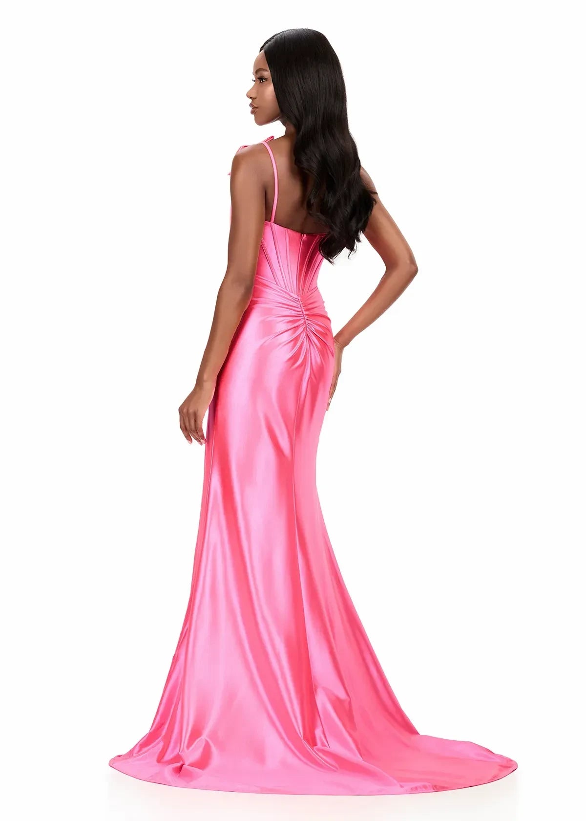 Vibrant Satin Sheath Sweetheart Sleeveless Bow-Strap Zipper Back Floor-Length Evening Dresses