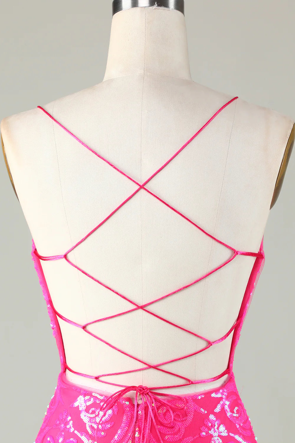 Spaghetti Straps Hot Pink Tight Short Full Of Charm Homecoing Dress