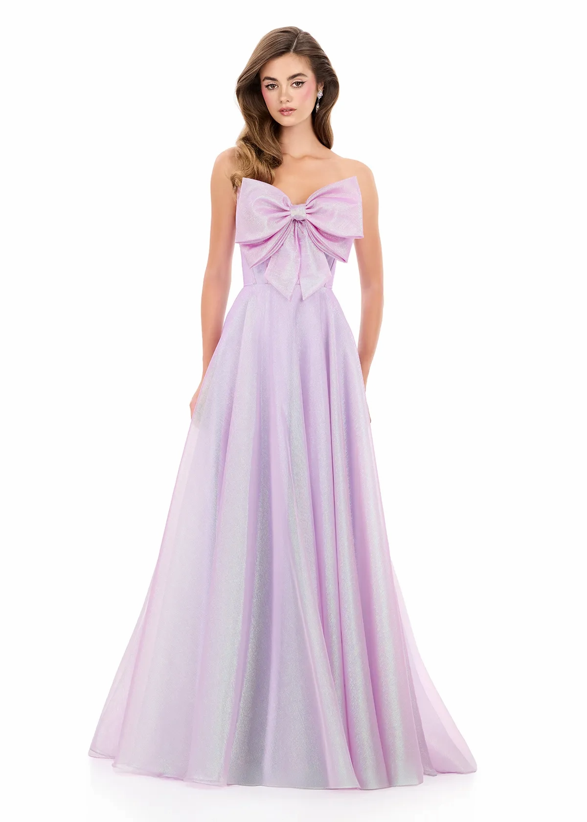 Whimsical Ball Gown Strapless Sleeveless Corset Back Floor-Length Evening Dress