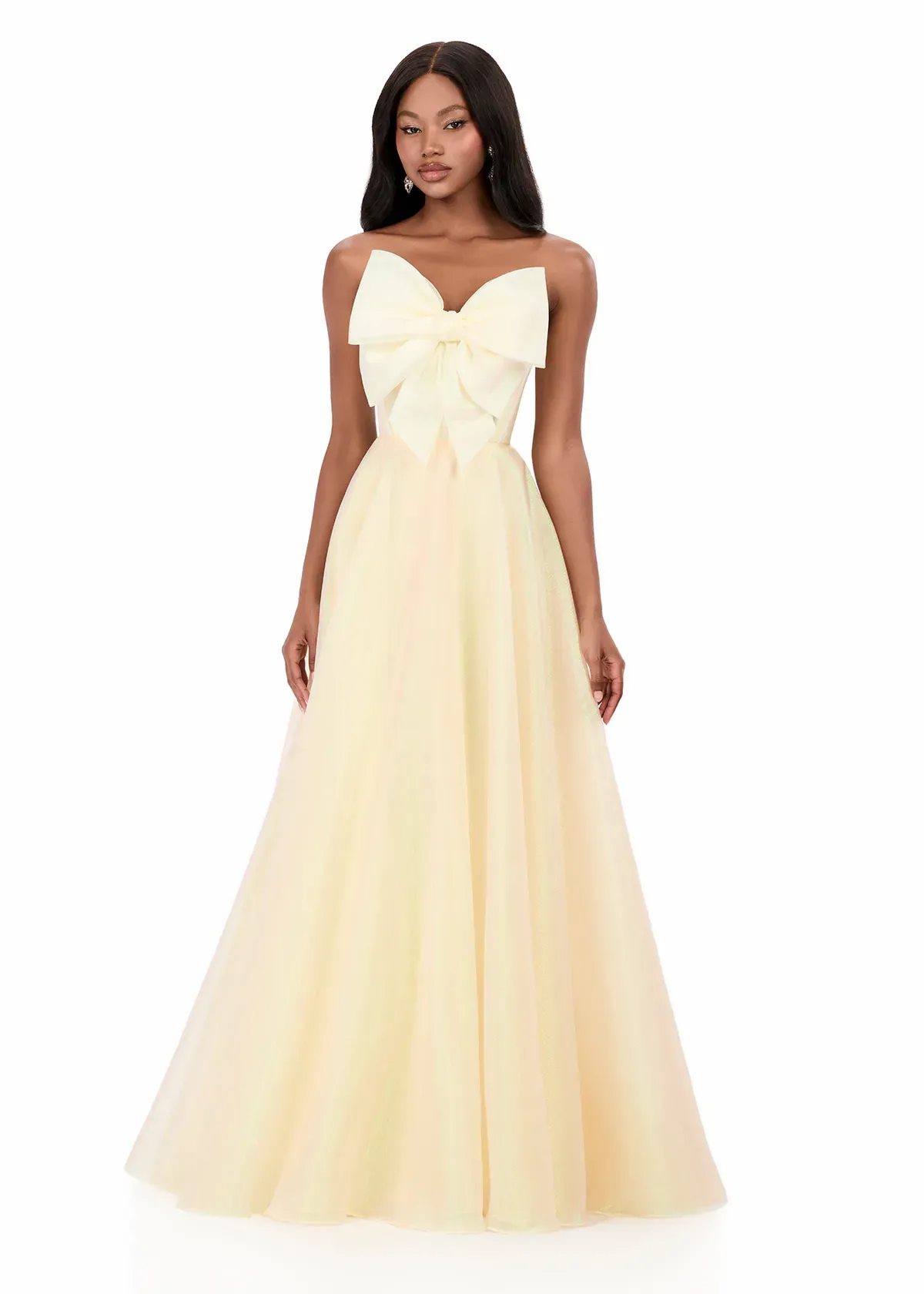 Whimsical Ball Gown Strapless Sleeveless Corset Back Floor-Length Evening Dress