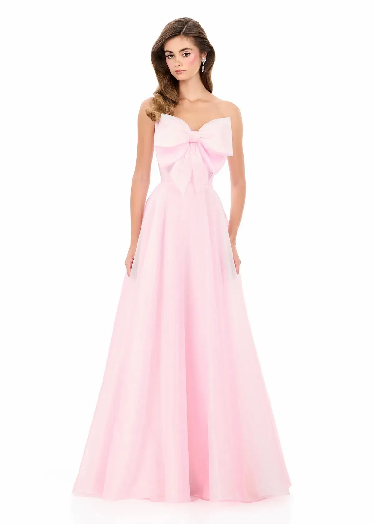 Whimsical Ball Gown Strapless Sleeveless Corset Back Floor-Length Evening Dress