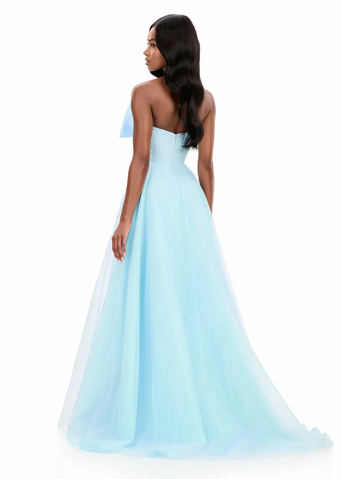 Whimsical Ball Gown Strapless Sleeveless Corset Back Floor-Length Evening Dress