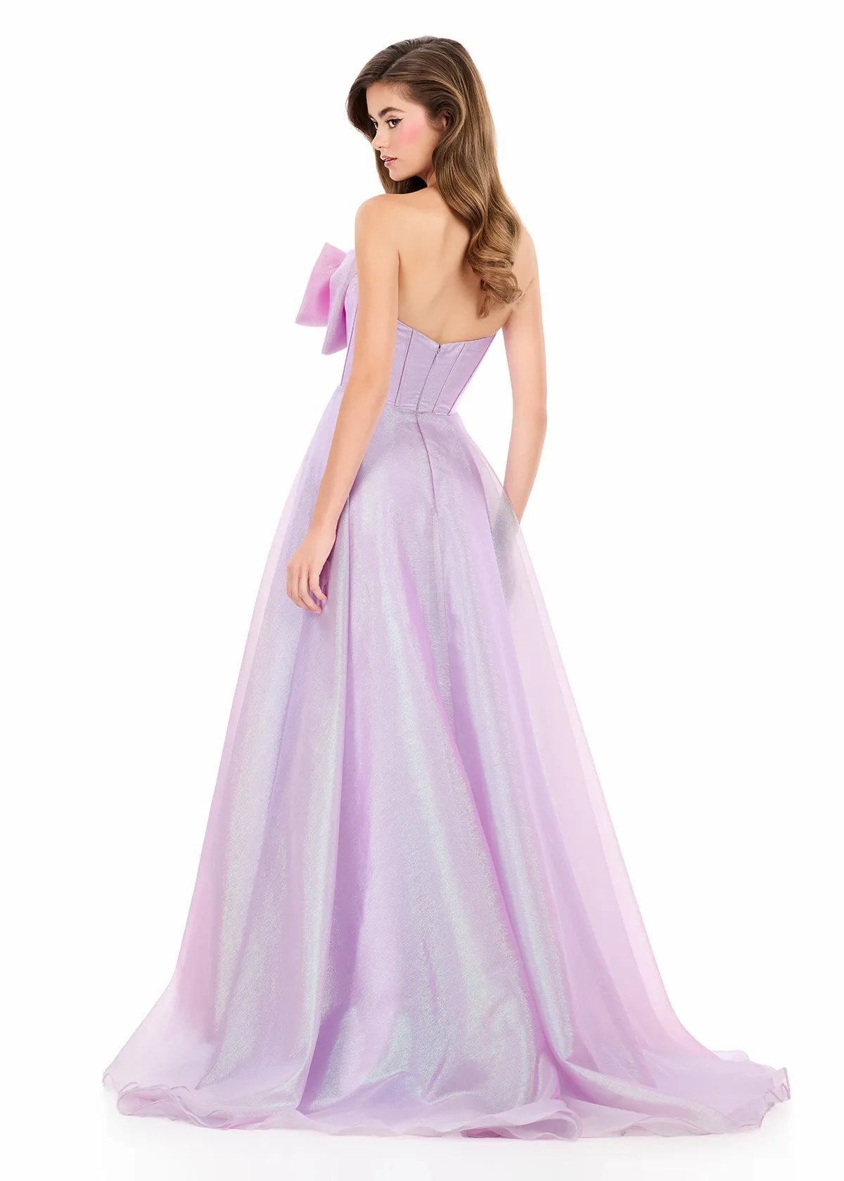 Whimsical Ball Gown Strapless Sleeveless Corset Back Floor-Length Evening Dress