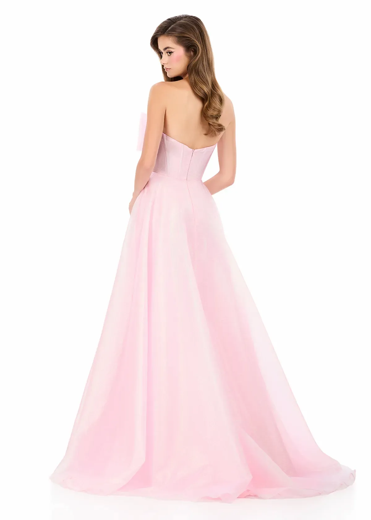 Whimsical Ball Gown Strapless Sleeveless Corset Back Floor-Length Evening Dress