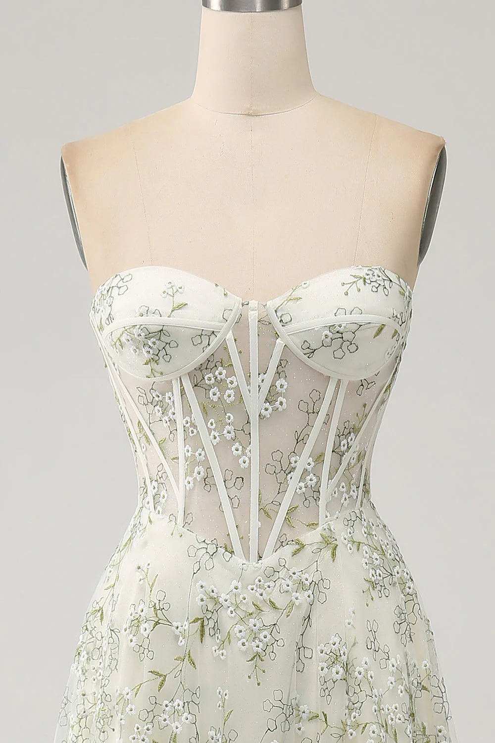 A-Line Light Green Corset Full Of Appropriate Color Matching Charm Prom Dress