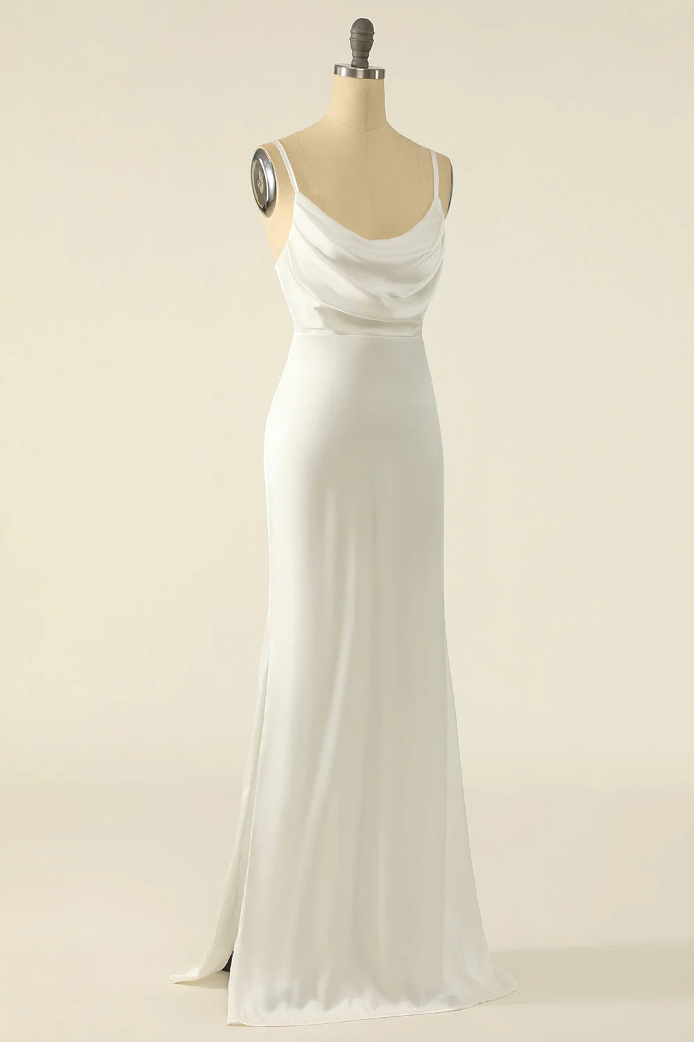 Ivory Satin Simple Appropriate Color Matching Full Of Charm Prom Dress