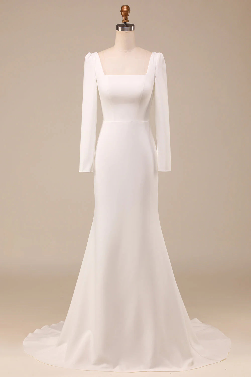 Ivory Mermaid Square Neck Full Of Charm Wedding Dress