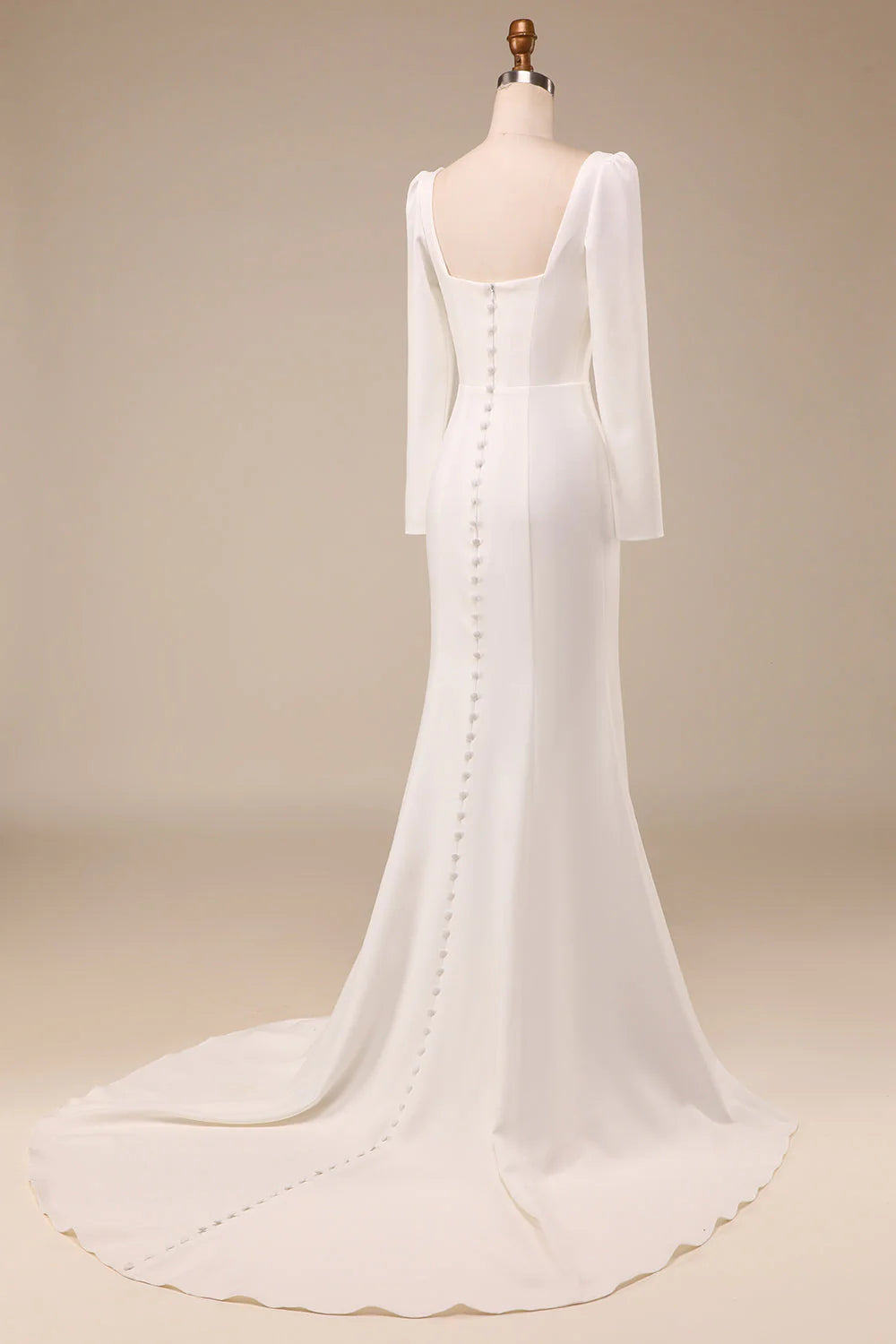Ivory Mermaid Square Neck Full Of Charm Wedding Dress