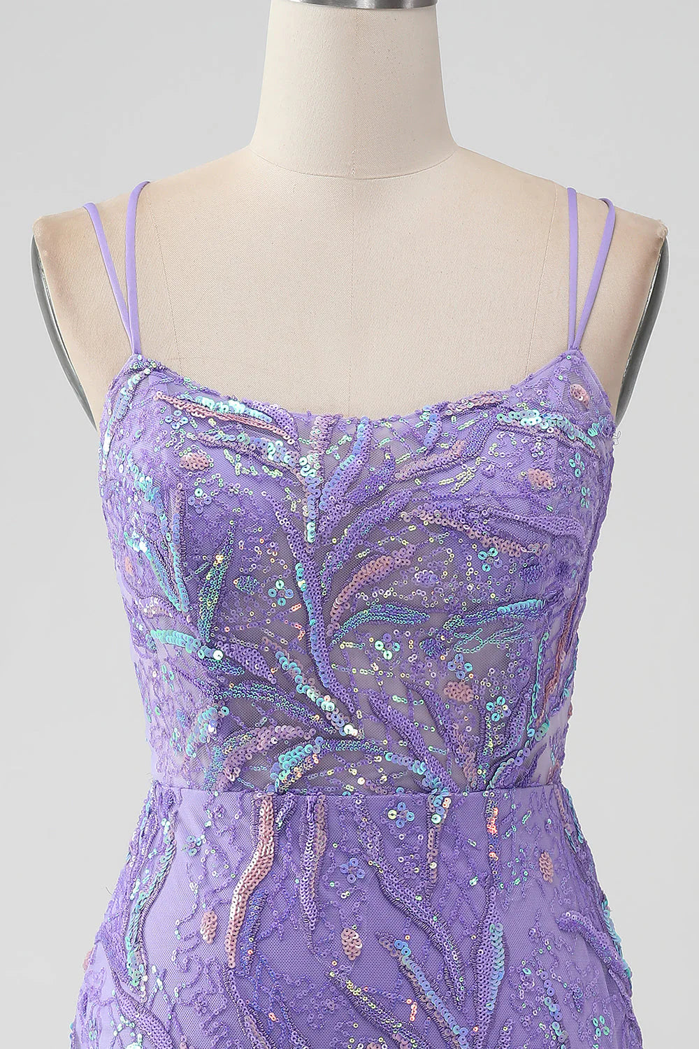 Sparkly Lilac Bodycon Sequins Appliques Short Full Of Charm Homecoing Dress