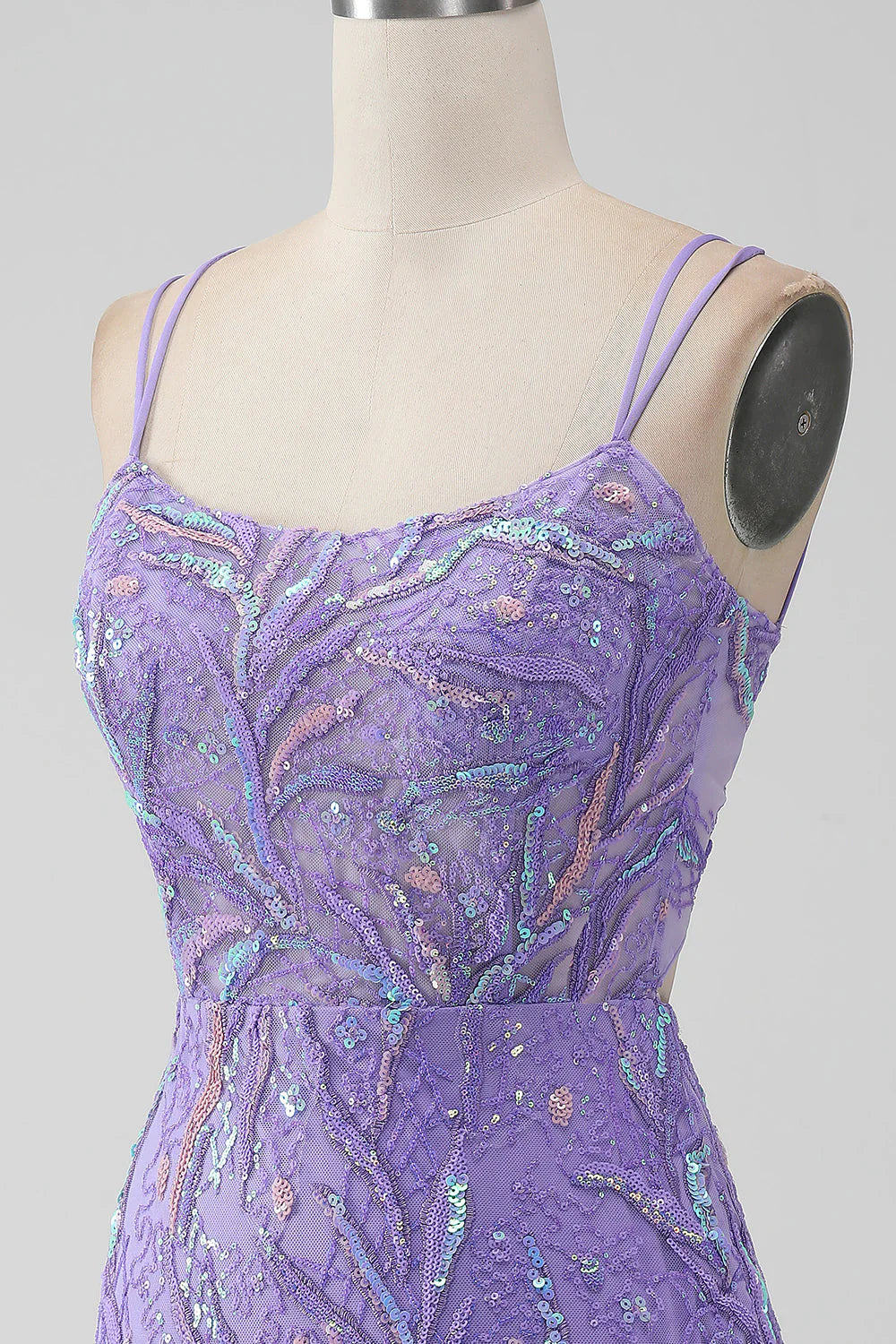 Sparkly Lilac Bodycon Sequins Appliques Short Full Of Charm Homecoing Dress