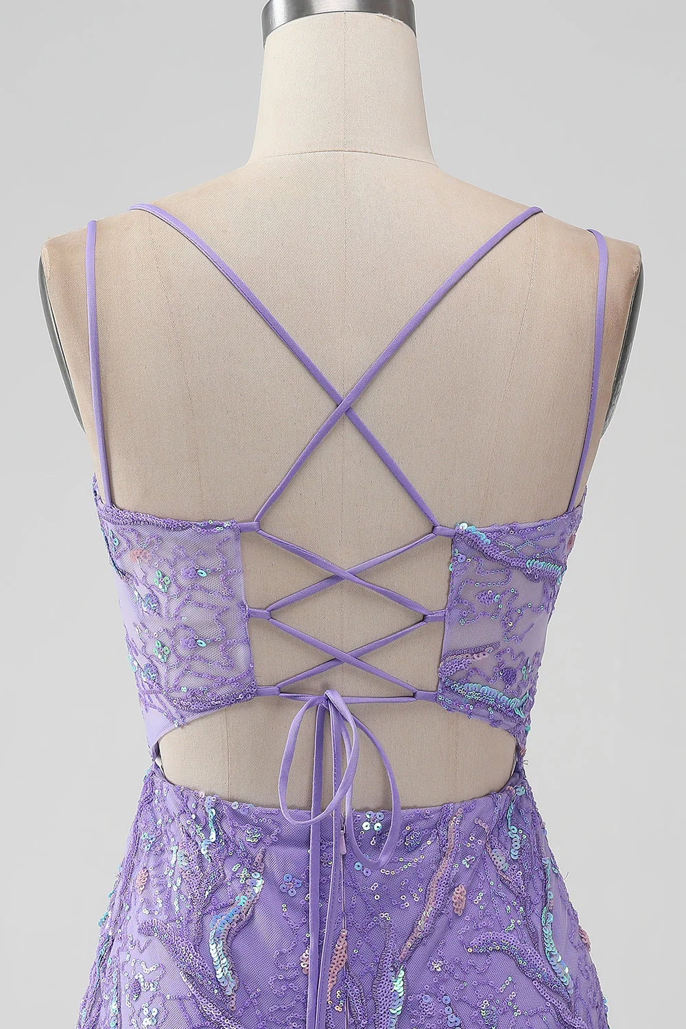 Sparkly Lilac Bodycon Sequins Appliques Short Full Of Charm Homecoing Dress