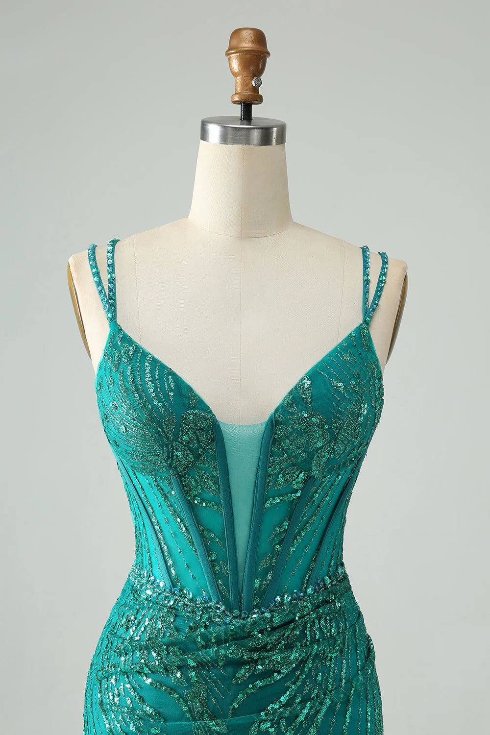 Sparkly Dark Green Bodycon Corset Short Full Of Charm Homecoing Dress