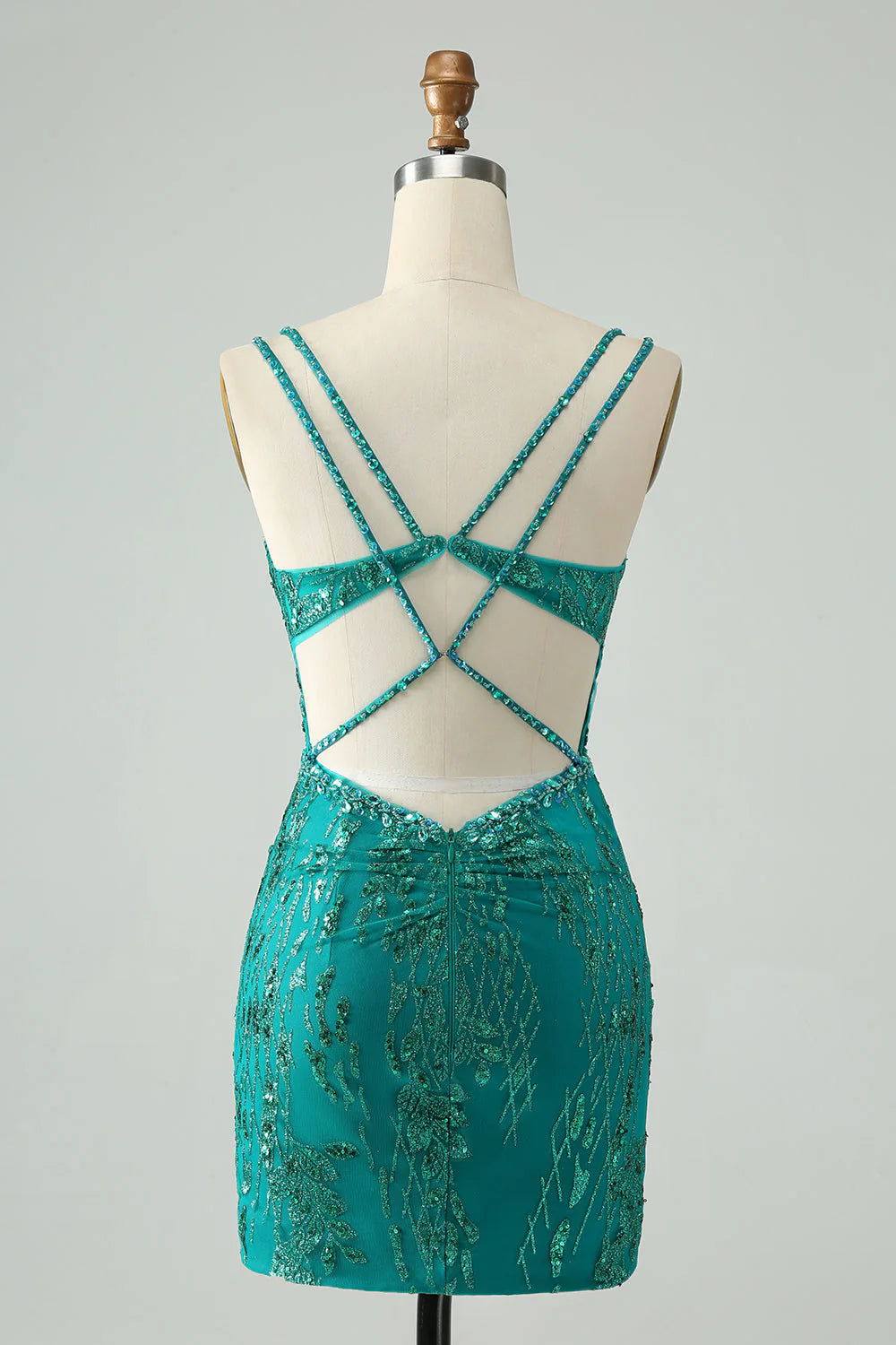 Sparkly Dark Green Bodycon Corset Short Full Of Charm Homecoing Dress