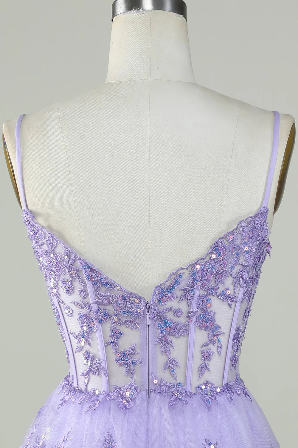 Sparkly Spaghetti Straps Sequins Purple Short Full Of Charm Homecoing Dress