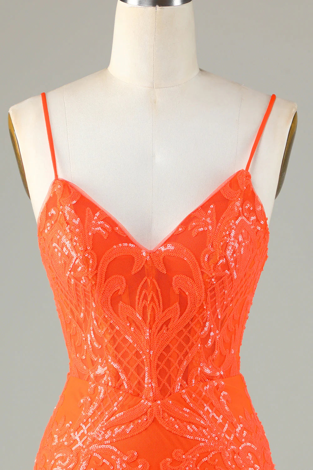 Sparkly Sequins Tight Orange Full Of Charm Homecoing Dress