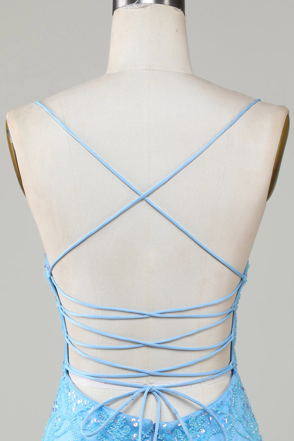 Sparkly Blue Beaded Tight Short Full Of Charm Homecoing Dress