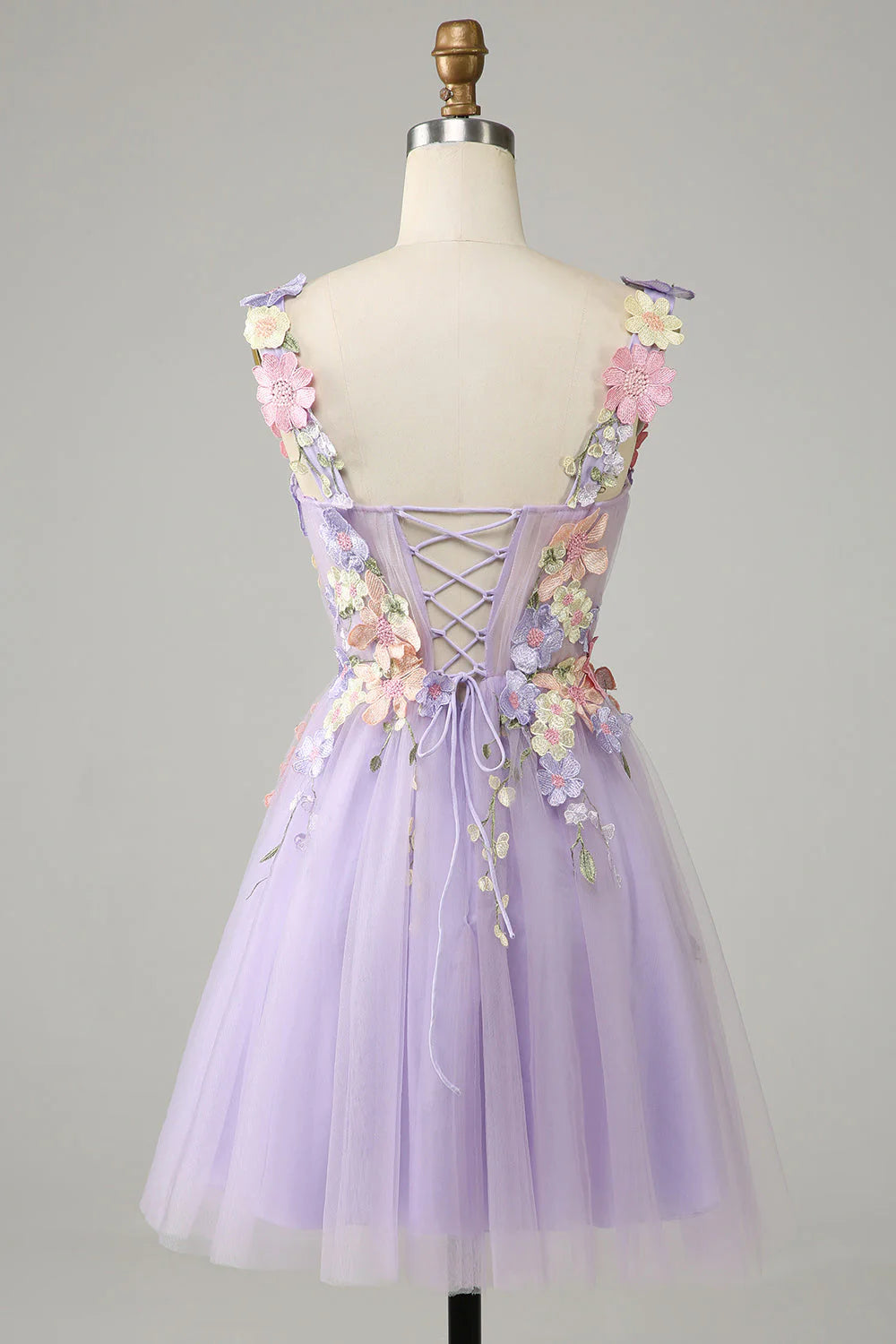 Purple Spaghetti Straps Tulle  Full Of Charm Homecoing Dress