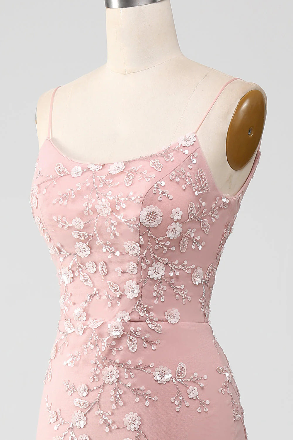 Mermiad Blush Spaghetti Straps Unique Design Full Of Charm Prom Dress