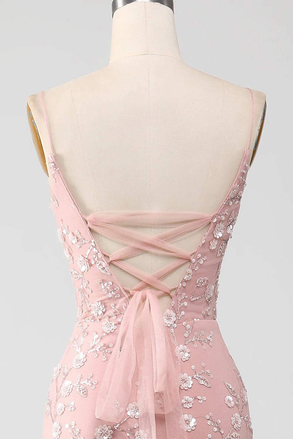 Mermiad Blush Spaghetti Straps Unique Design Full Of Charm Prom Dress