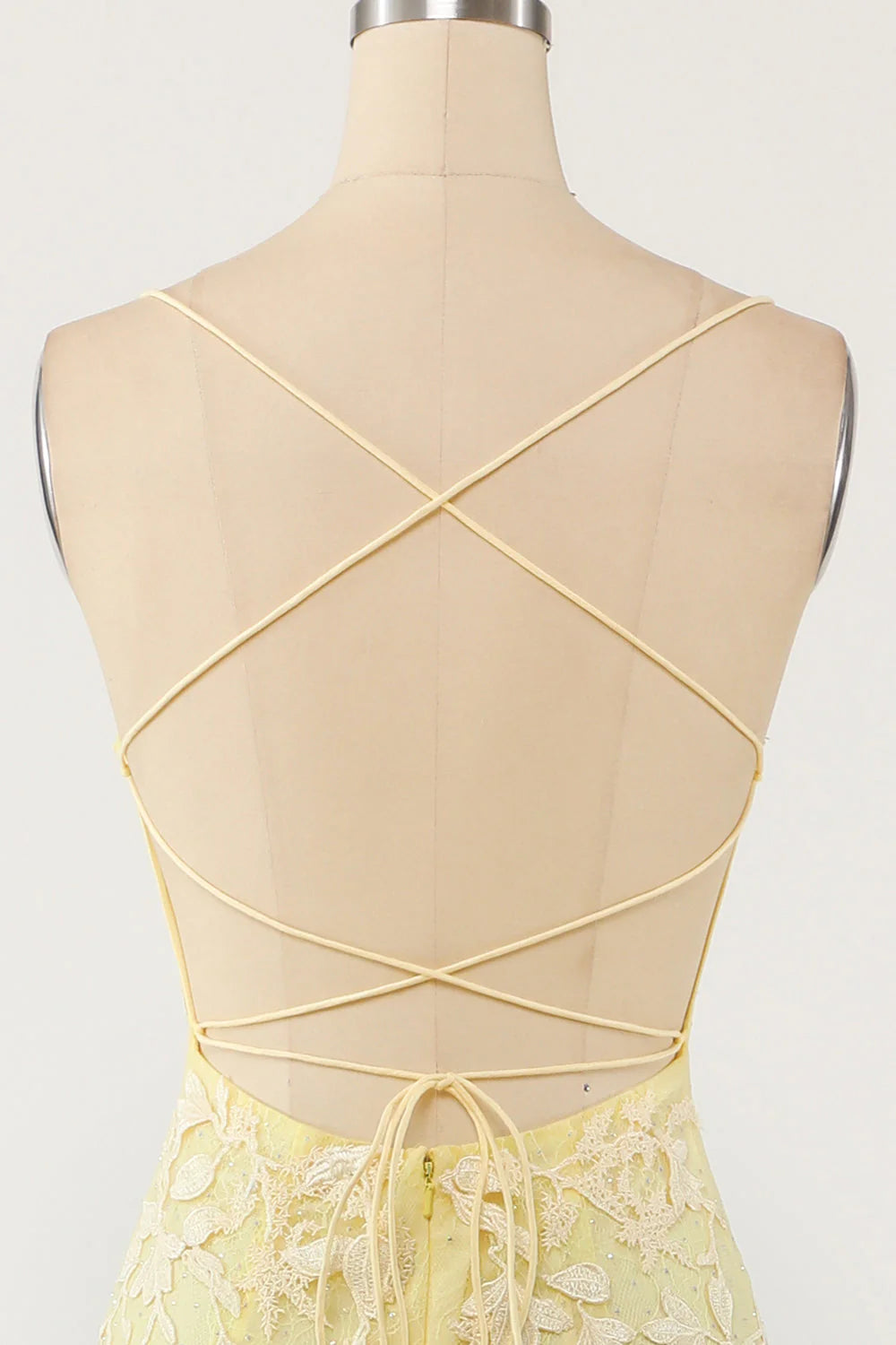 Yellow Mermaid Long Prom Dress with Appliques