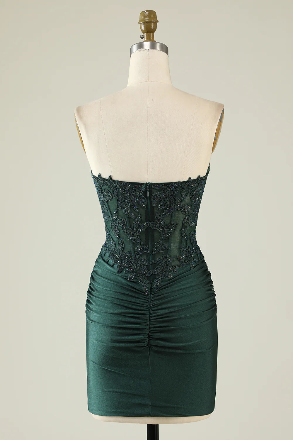 Strapless Dark Green Short Full Of Charm Homecoing Dress