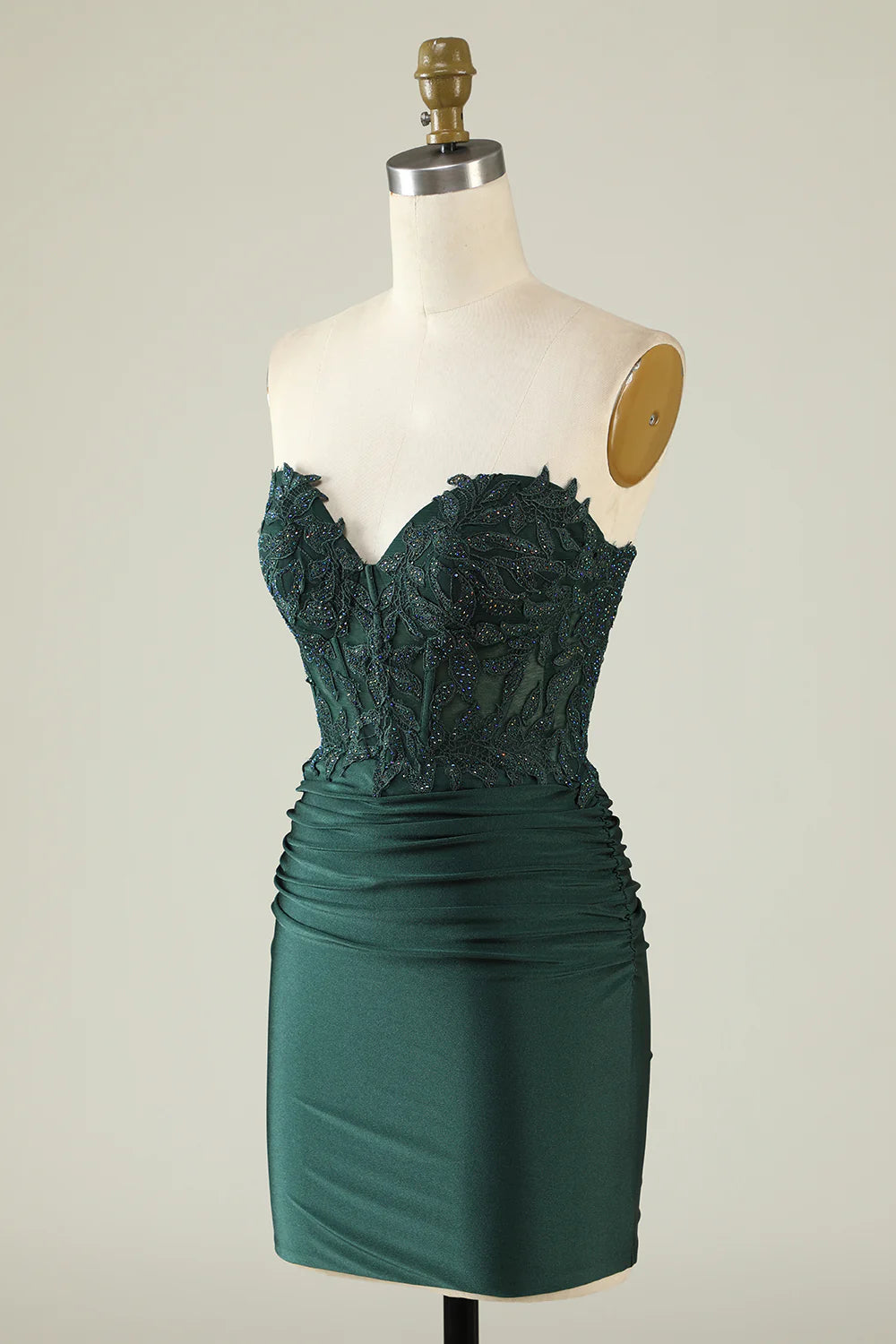 Strapless Dark Green Short Full Of Charm Homecoing Dress