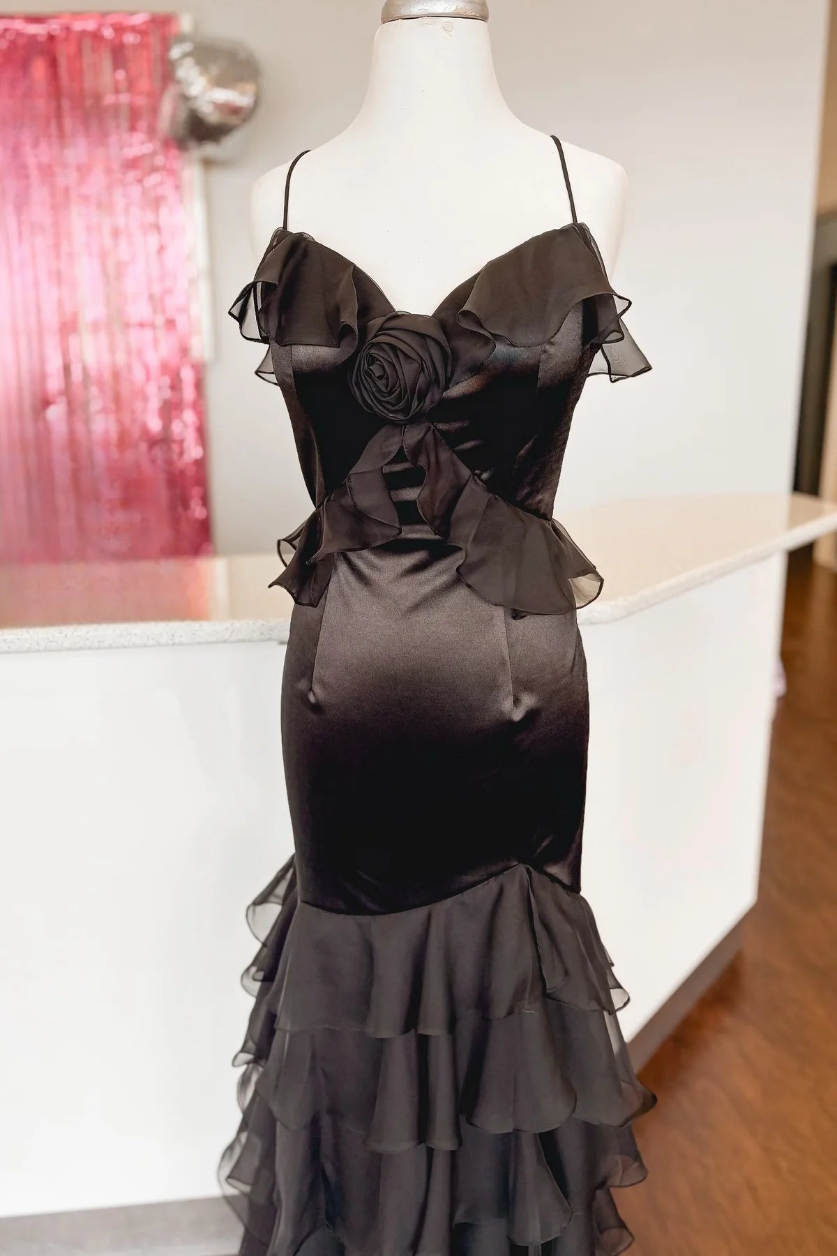 Straps Yellow Ruffled Long Full Of Charm Prom Dresses