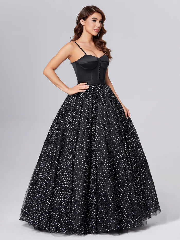Spaghetti Straps Polka Dots Unique Design Full Of Charm Prom Dress