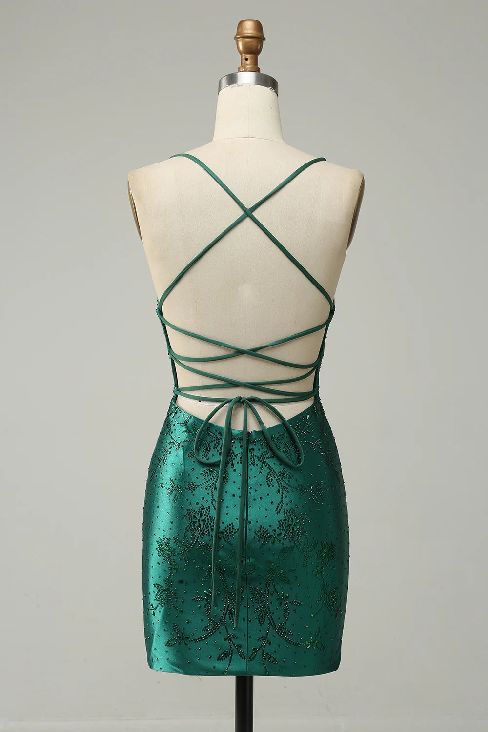Dark Green Beaded Bodycon Unique Design Full Of Charm Homecoing Dress