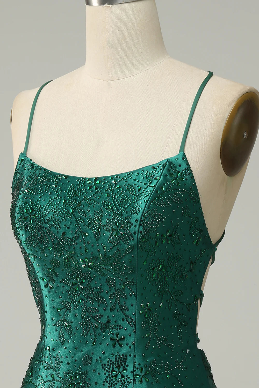 Dark Green Beaded Bodycon Unique Design Full Of Charm Homecoing Dress